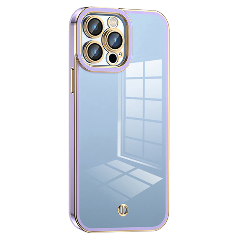 For iPhone 12 Pro 6.1 inch Transparent TPU Cover Anti-collision Airbag Design Electroplated Back Case with Plastic Lens Film For iPhone 12 Pro 6.1 inch Transparent TPU Cover Anti-collision Airbag Design Electroplated Back Case with Plastic Lens Film